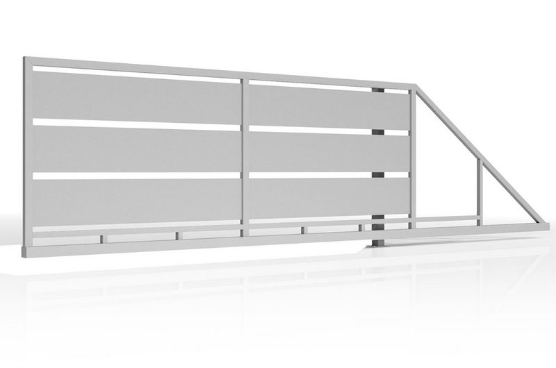 SUPREME Brama przesuwna 3 poziome pasy z blachy
