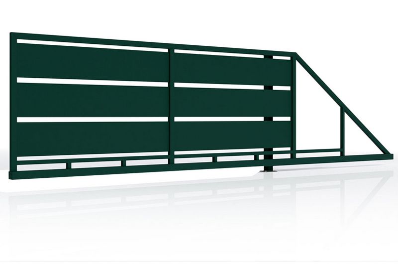 SUPREME Brama przesuwna 3 poziome pasy z blachy